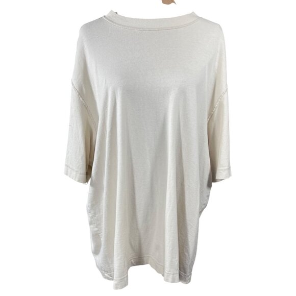 Soft A & F Tee Aborcrombie Cream XXL Cotton Oversized Crew Neck T-Shirt Women - Picture 1 of 5